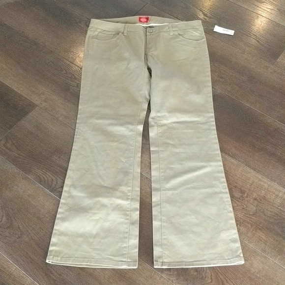 Dickies Work Pant Khaki Size 17 Juniors New Boot Cut - Picture 1 of 7